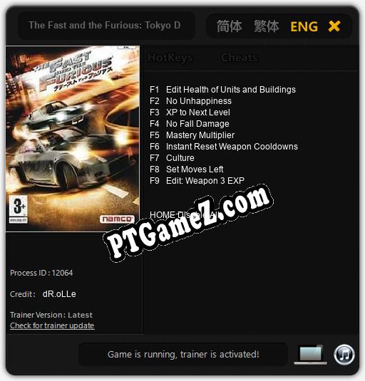 The Fast and the Furious: Tokyo Drift: Trainer +9 [v1.5]