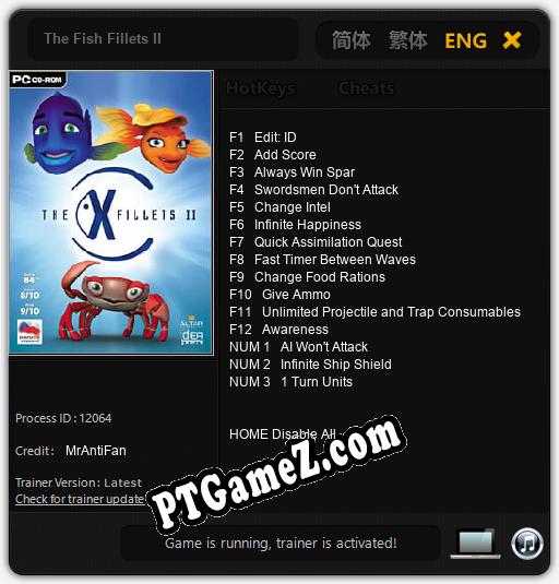 The Fish Fillets II: Cheats, Trainer +15 [MrAntiFan]