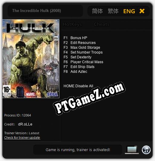 The Incredible Hulk (2008): Treinador (V1.0.47)