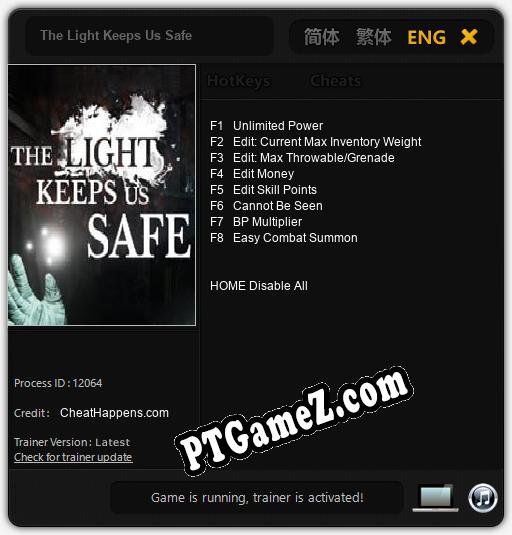 Treinador liberado para The Light Keeps Us Safe [v1.0.3]