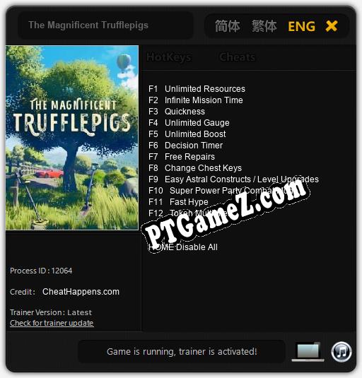 The Magnificent Trufflepigs: Treinador (V1.0.10)