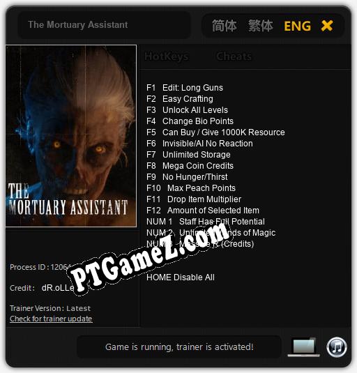 The Mortuary Assistant: Treinador (V1.0.5)