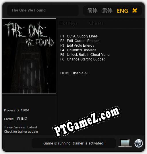 Treinador liberado para The One We Found [v1.0.6]