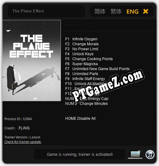 Treinador liberado para The Plane Effect [v1.0.5]