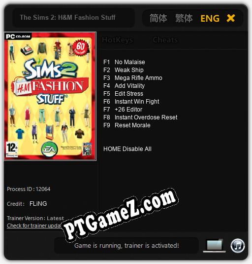 The Sims 2: H&M Fashion Stuff: Trainer +9 [v1.8]