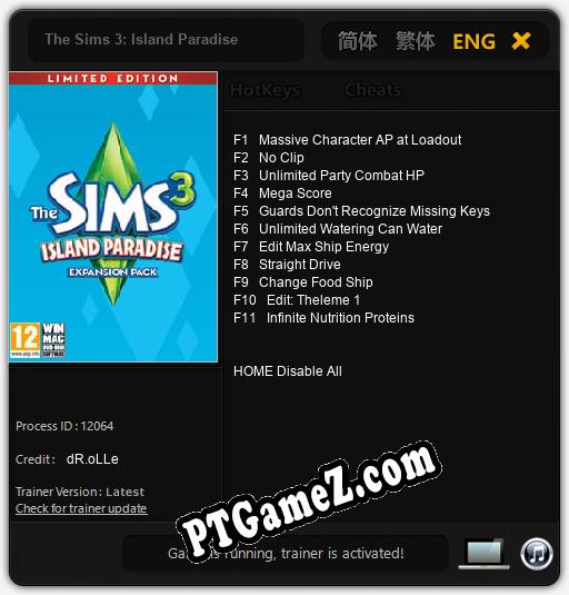 The Sims 3: Island Paradise: Cheats, Trainer +11 [dR.oLLe]