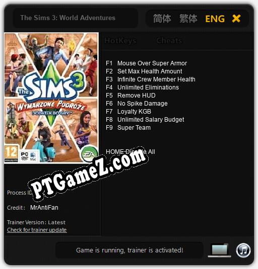 The Sims 3: World Adventures: Treinador (V1.0.32)