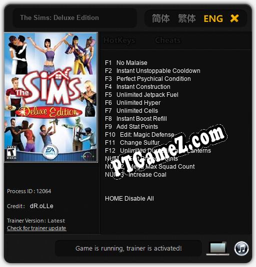 The Sims: Deluxe Edition: Treinador (V1.0.4)