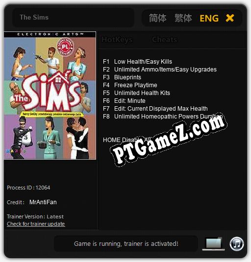 The Sims: Trainer +8 [v1.3]