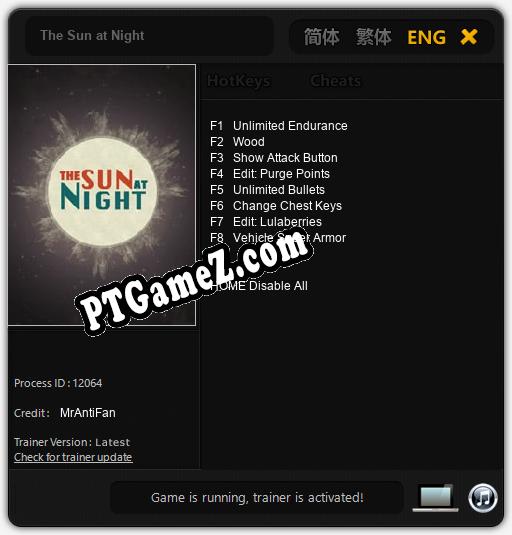 The Sun at Night: Cheats, Trainer +8 [MrAntiFan]