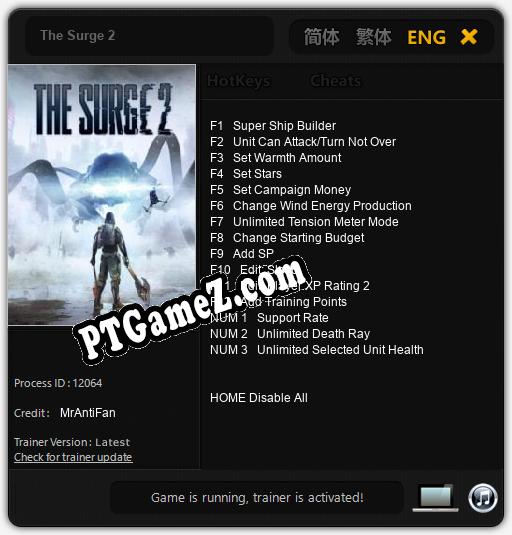 The Surge 2: Treinador (V1.0.48)
