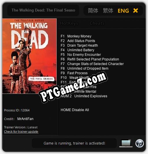 The Walking Dead: The Final Season: Cheats, Trainer +14 [MrAntiFan]