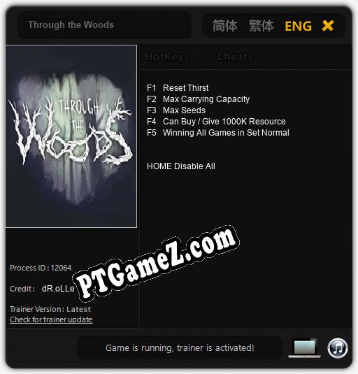 Through the Woods: Treinador (V1.0.71)