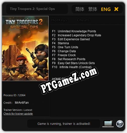 Treinador liberado para Tiny Troopers 2: Special Ops [v1.0.1]