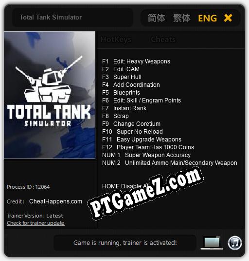 Total Tank Simulator: Cheats, Trainer +14 [CheatHappens.com]