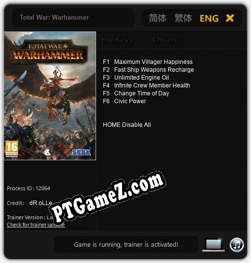 Total War: Warhammer: Treinador (V1.0.90)