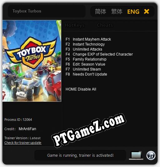 Toybox Turbos: Treinador (V1.0.4)