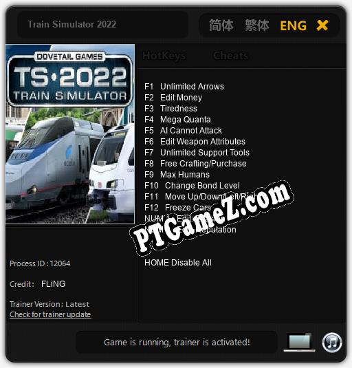 Train Simulator 2022: Trainer +14 [v1.2]