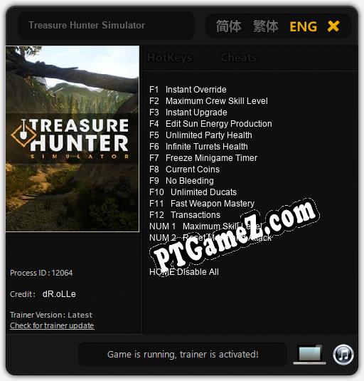 Treinador liberado para Treasure Hunter Simulator [v1.0.4]