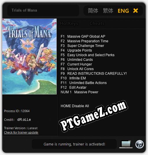 Trials of Mana: Trainer +13 [v1.9]