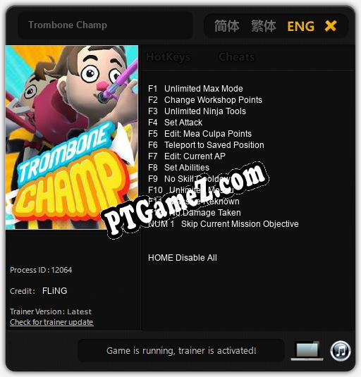Treinador liberado para Trombone Champ [v1.0.3]