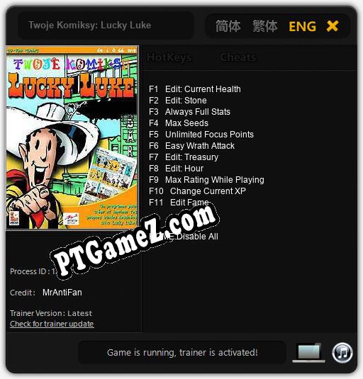 Twoje Komiksy: Lucky Luke: Cheats, Trainer +11 [MrAntiFan]