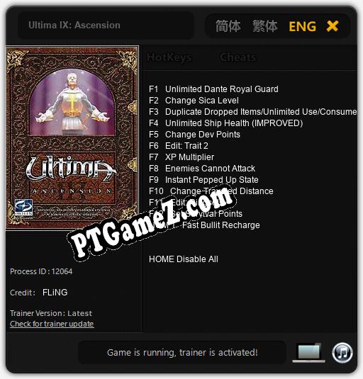Ultima IX: Ascension: Trainer +13 [v1.9]