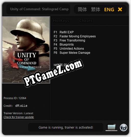 Unity of Command: Stalingrad Campaign: Treinador (V1.0.43)