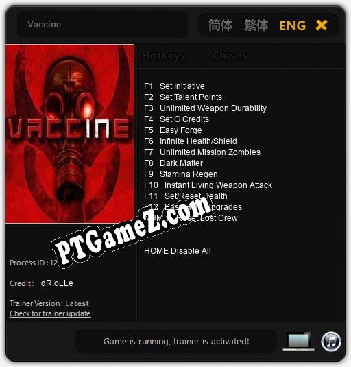Vaccine: Treinador (V1.0.15)