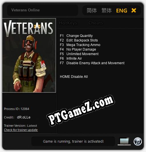 Veterans Online: Treinador (V1.0.35)