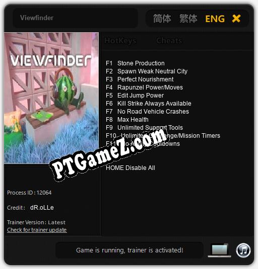 Treinador liberado para Viewfinder [v1.0.5]