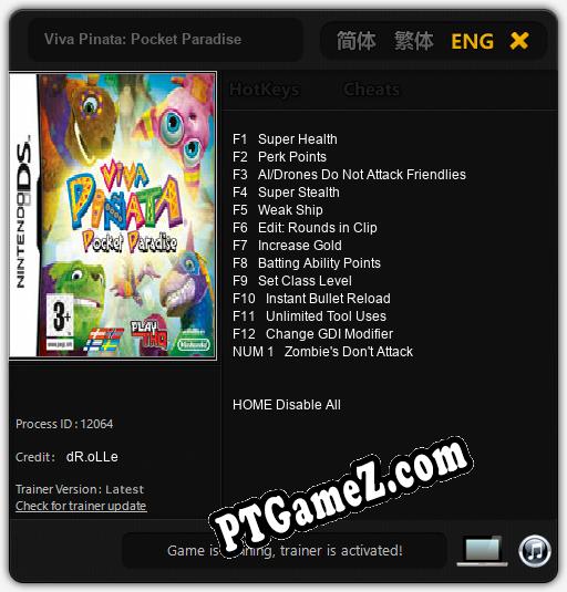 Viva Pinata: Pocket Paradise: Trainer +13 [v1.7]