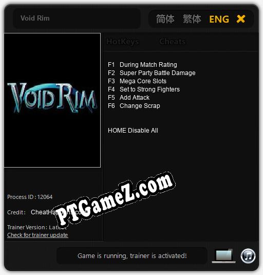 Treinador liberado para Void Rim [v1.0.7]
