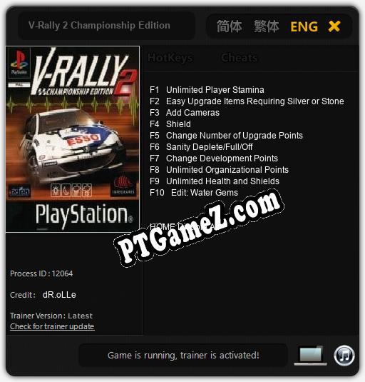 V-Rally 2 Championship Edition: Cheats, Trainer +10 [dR.oLLe]