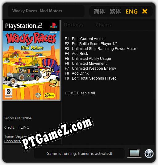 Wacky Races: Mad Motors: Trainer +9 [v1.7]