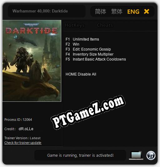 Warhammer 40,000: Darktide: Treinador (V1.0.66)