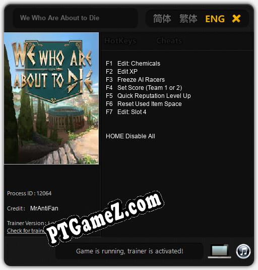 We Who Are About to Die: Trainer +7 [v1.5]