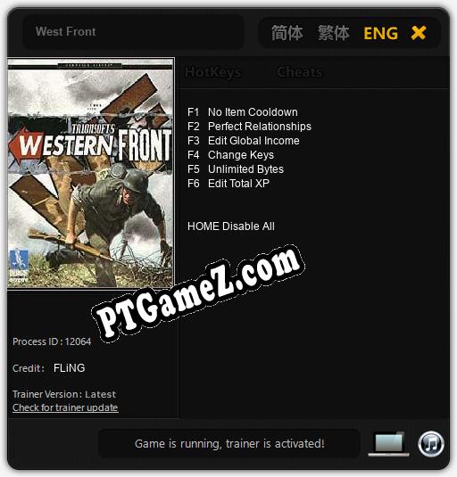 Treinador liberado para West Front [v1.0.4]