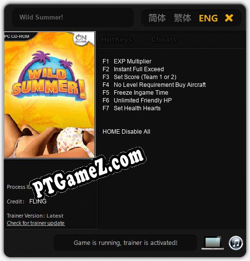 Treinador liberado para Wild Summer! [v1.0.3]