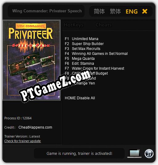 Wing Commander: Privateer Speech Pack: Treinador (V1.0.28)