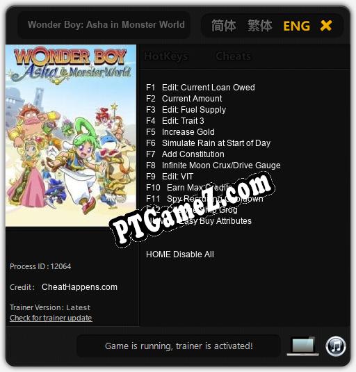 Wonder Boy: Asha in Monster World: Cheats, Trainer +13 [CheatHappens.com]