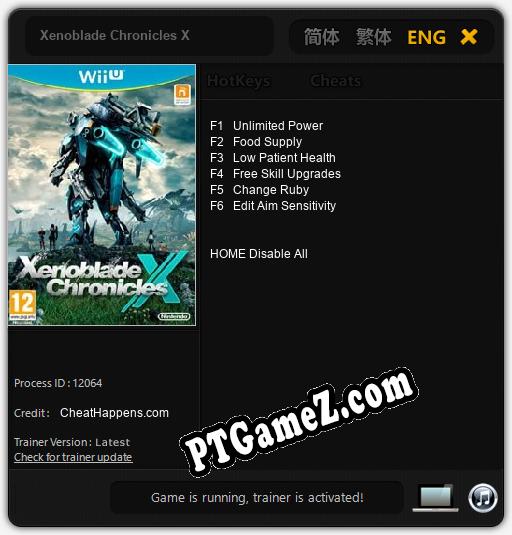 Xenoblade Chronicles X: Treinador (V1.0.19)