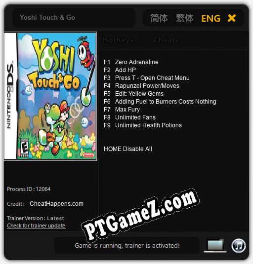 Yoshi Touch & Go: Treinador (V1.0.86)