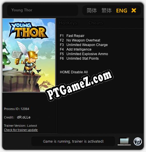 Treinador liberado para Young Thor [v1.0.1]