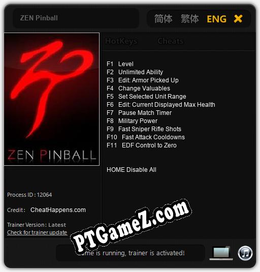 ZEN Pinball: Treinador (V1.0.55)